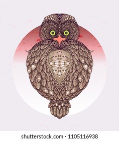 sacral Owl - vector illustration. Icon design 
