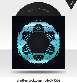 Sacral sign. Modern background template for Covers, Vinyls, CD and etc. Blue color.