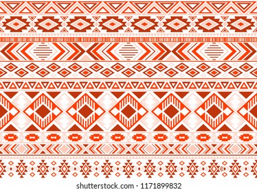 Sacral tribal ethnic motifs geometric seamless background. Cool gypsy tribal motifs clothing fabric textile print traditional design with triangles