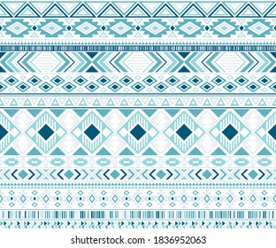 Sacral tribal ethnic motifs geometric seamless background. Graphic gypsy tribal motifs clothing fabric textile print traditional design with triangles