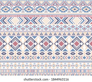 Sacral tribal ethnic motifs geometric seamless background. Abstract gypsy geometric shapes sprites tribal motifs clothing fabric textile print traditional design with triangles