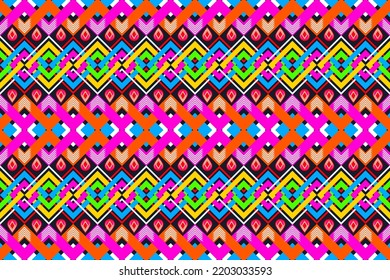 Sacral-ethnische Motive geometrischer Vektorhintergrund. Grafische geometrische Formen Sprites Tribal Motive Bekleidungsgewebe Stoffdruck traditionellen Design mit Dreiecken