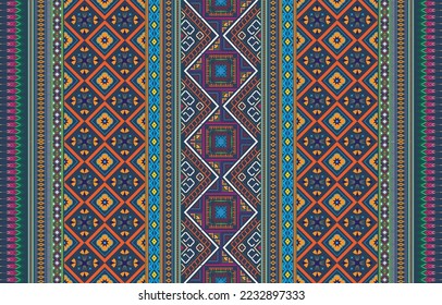 Sacral tribal ethnic motifs geometric vector background. Beautiful gypsy geometric shapes sprites tribal motifs clothing fabric textile print traditional design with triangles