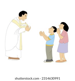 The sacrament of first communion in the catholic church vector