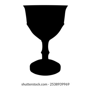 Sacramental bread and chalice silhouette. Vector Illustration.