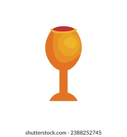 Sacramental goblet for wine on white background