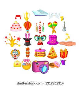 Sacramental icons set. Cartoon set of 25 sacramental vector icons for web isolated on white background