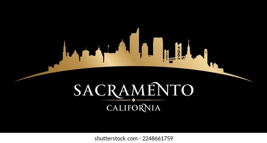 Sacramento California city skyline silhouette. Vector illustratio