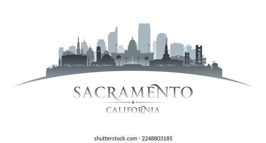 Sacramento California city skyline silhouette. Vector illustration