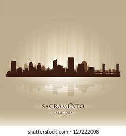 Sacramento California skyline city silhouette