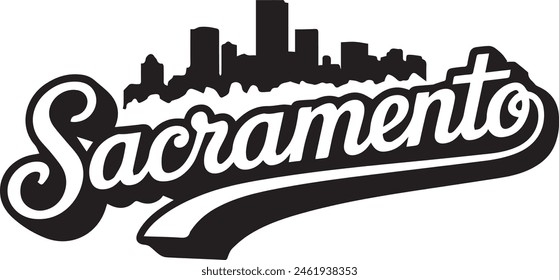 Sacramento California Skyline Silhouette Vector