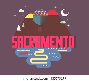 Sacramento city logo in colorful vector