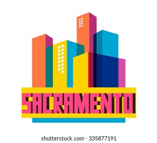 Sacramento city logo in colorful vector