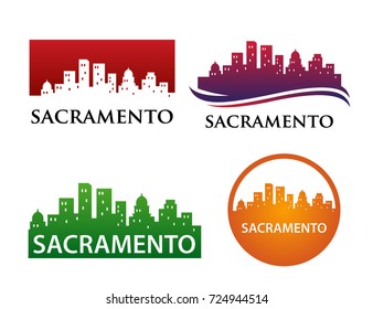 Sacramento City Skyline Logo Template