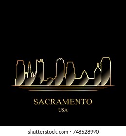 Sacramento city skyline silhouette background, vector illustration