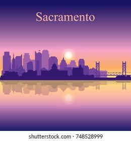 Sacramento city skyline silhouette background, vector illustration