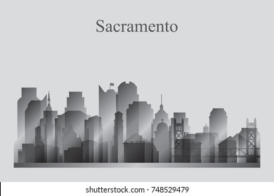 Sacramento city skyline silhouette background, vector illustration