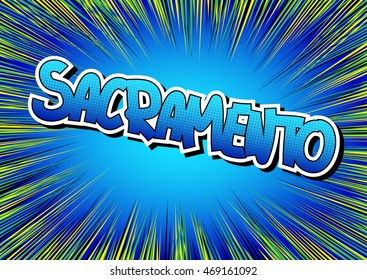 Sacramento - Comic book style word.