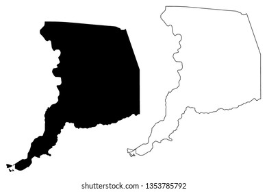 Sacramento County, California (Counties in California, United States of America,USA, U.S., US) map vector illustration, scribble sketch Sacramento map