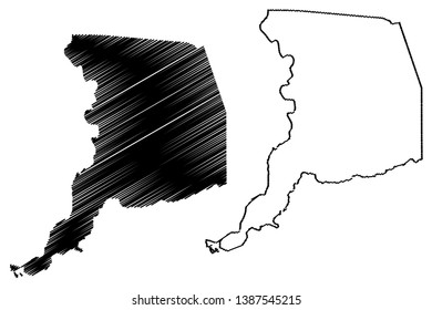 Sacramento County, California (Counties in California, United States of America,USA, U.S., US) map vector illustration, scribble sketch Sacramento map