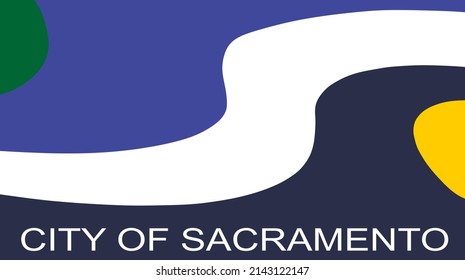 Sacramento flag vector illustration isolated. City flag, town in California symbol. United States of America.