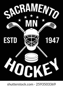 Sacramento Minnesota Ice Hockey Sticks Vintage Gift