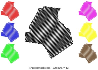 Sacramento municipality (Free and Sovereign State of Coahuila de Zaragoza, Mexico, United Mexican States) map vector illustration, scribble sketch Sacramento map