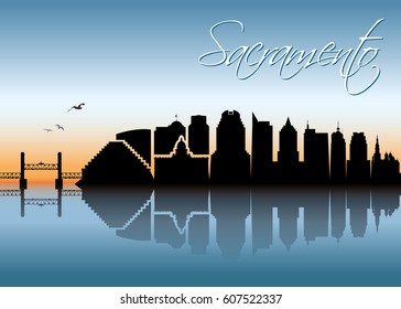 Sacramento skyline - California - vector illustration