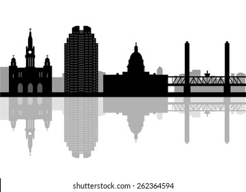 Sacramento skyline Detailed vector silhouette