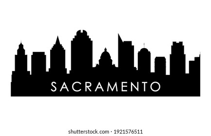 Sacramento skyline silhouette. Black Sacramento city design isolated on white background. 