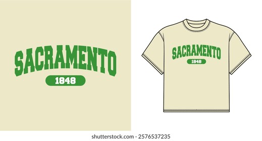 Sacramento writing is suitable for t-shirt design