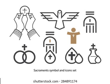 Sacraments icon set.