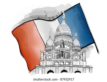 sacre coeur on the france flag