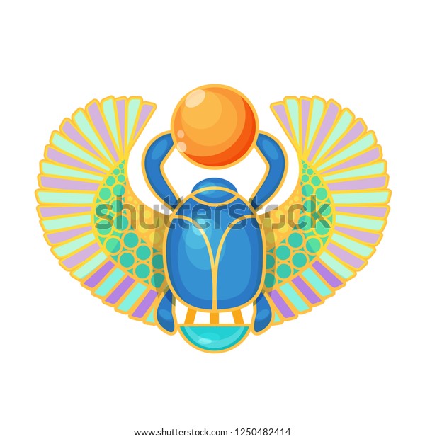 Sacred Ancient Egyptian Scarab Beetle Sacred Stock Vector (Royalty Free ...