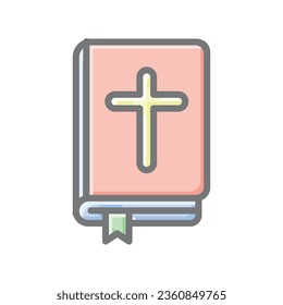 Sacred Bible Book Awesome Lineal Icon