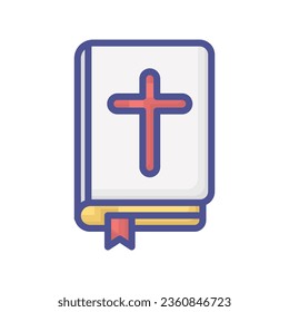 Sacred Bible Book Filled Outline Icon