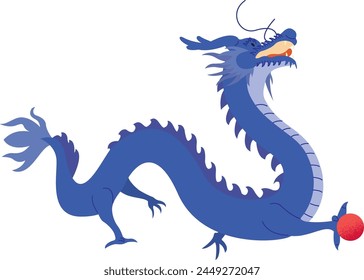 sacred blue dragon vector illustration