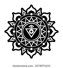 Sacred chakra icon in glyph style