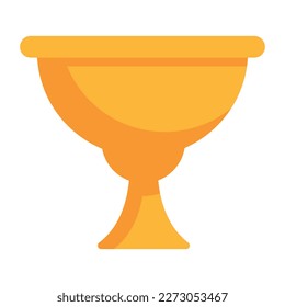 A sacred chalice cup, flat icon