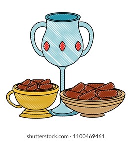 sacred chalice cup and ramadan food