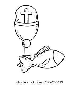 sacred chalice with first communion