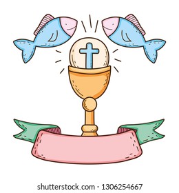 sacred chalice with fishes