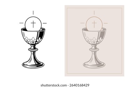 Sacred chalice holding Eucharistic host