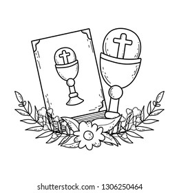 Sacred Chalice Holy Bible Stock Vector (Royalty Free) 1306250464 ...