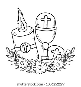 sacred chalice religious with candle