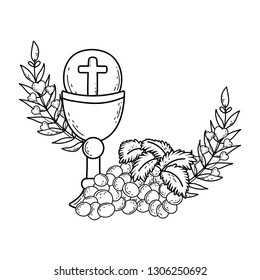 sacred chalice religious with grapes