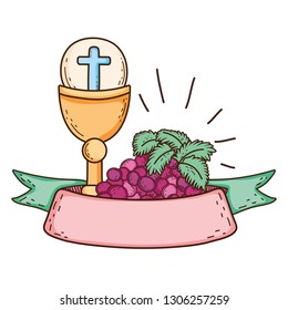 sacred chalice religious with grapes