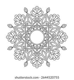 Sacred Circle Blooming in Pure Design coloring book page