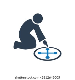 Sacred Circle Exorcism Protection Icon Isolated On White Background