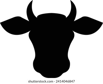 sacred cow flat icon in black color. sacred cow flat vector icon from sacred cow, cow head, Animal Head, Animal Flat Icon Logo, Farm Animals silhouette template in trendy style. used for many purpose.